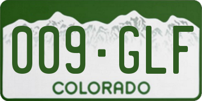 CO license plate 009GLF