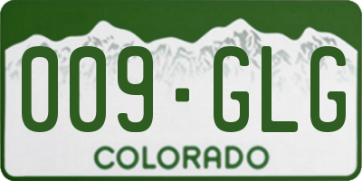 CO license plate 009GLG
