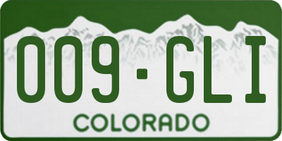 CO license plate 009GLI