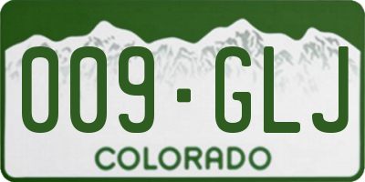 CO license plate 009GLJ