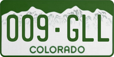 CO license plate 009GLL