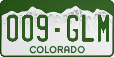 CO license plate 009GLM