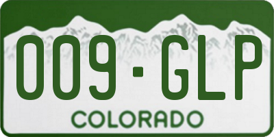 CO license plate 009GLP