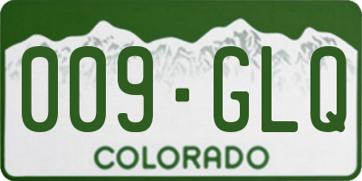 CO license plate 009GLQ