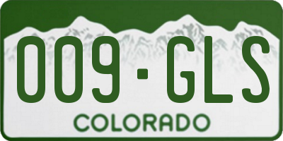 CO license plate 009GLS