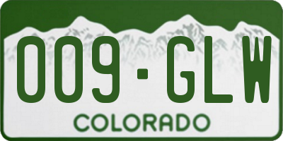 CO license plate 009GLW