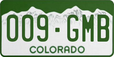 CO license plate 009GMB