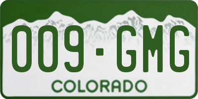 CO license plate 009GMG