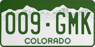 CO license plate 009GMK