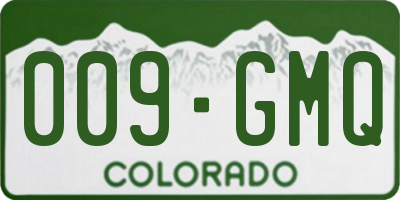 CO license plate 009GMQ