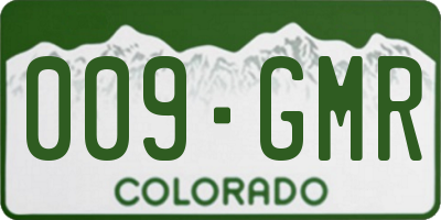 CO license plate 009GMR