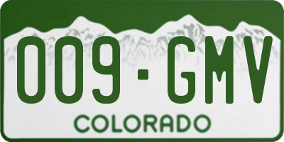CO license plate 009GMV