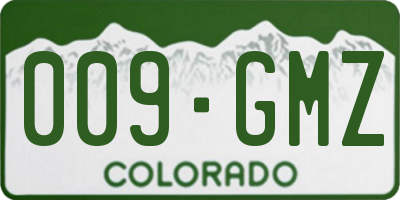 CO license plate 009GMZ