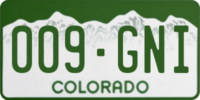 CO license plate 009GNI
