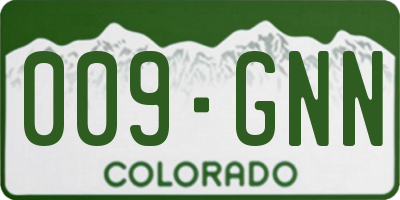 CO license plate 009GNN