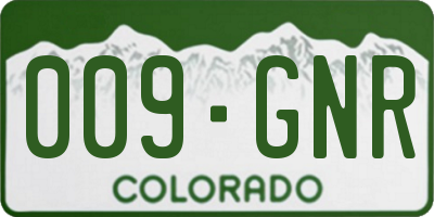 CO license plate 009GNR