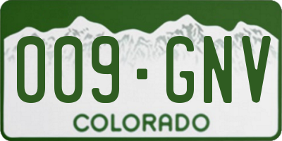 CO license plate 009GNV