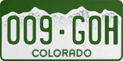CO license plate 009GOH