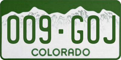 CO license plate 009GOJ