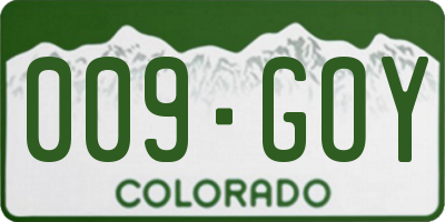 CO license plate 009GOY