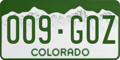 CO license plate 009GOZ