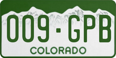 CO license plate 009GPB