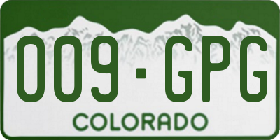 CO license plate 009GPG