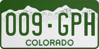 CO license plate 009GPH