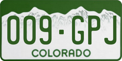CO license plate 009GPJ