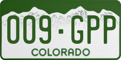 CO license plate 009GPP
