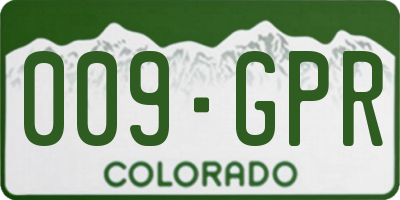 CO license plate 009GPR