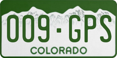 CO license plate 009GPS