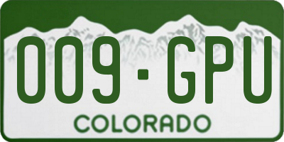 CO license plate 009GPU