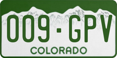 CO license plate 009GPV