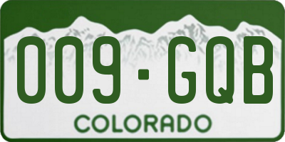 CO license plate 009GQB