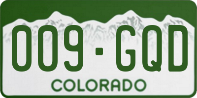 CO license plate 009GQD