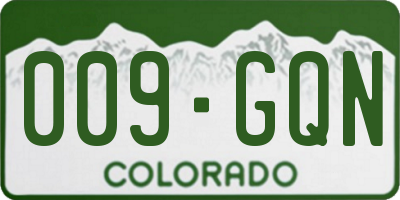 CO license plate 009GQN