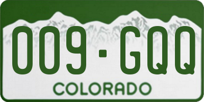 CO license plate 009GQQ