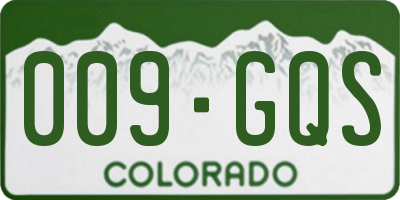 CO license plate 009GQS