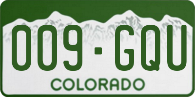 CO license plate 009GQU