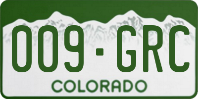 CO license plate 009GRC