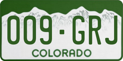 CO license plate 009GRJ