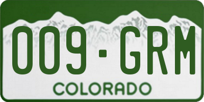 CO license plate 009GRM