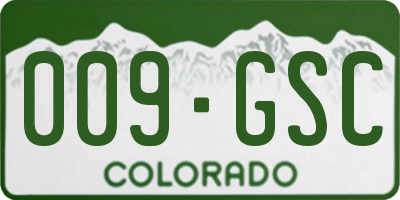 CO license plate 009GSC