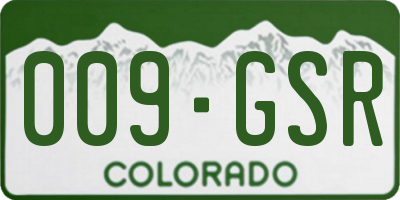 CO license plate 009GSR
