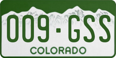 CO license plate 009GSS