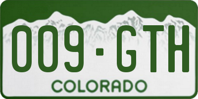 CO license plate 009GTH