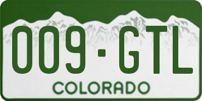 CO license plate 009GTL