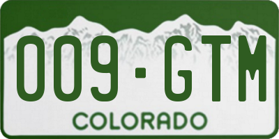 CO license plate 009GTM