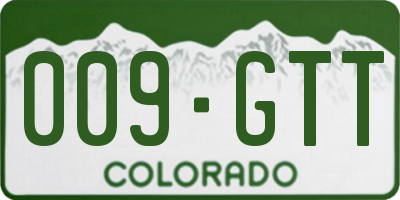 CO license plate 009GTT